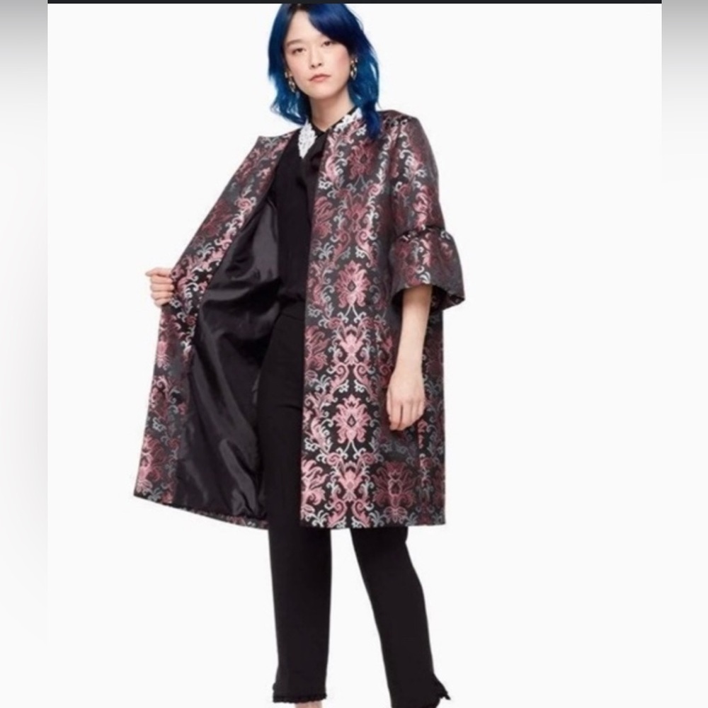 Kate Spade Finer Things Tapestry Jacquard Jacket – Size 14 – Metallic Blue/Pink - Picture 3 of 13